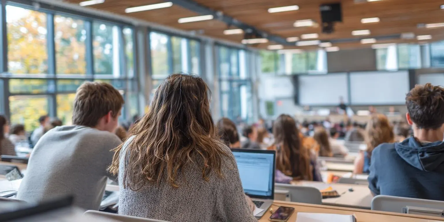 Amphithéâtre rempli d’étudiants