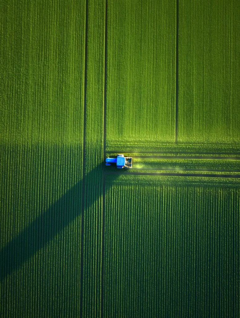 Vue aérienne d’une parcelle agricole